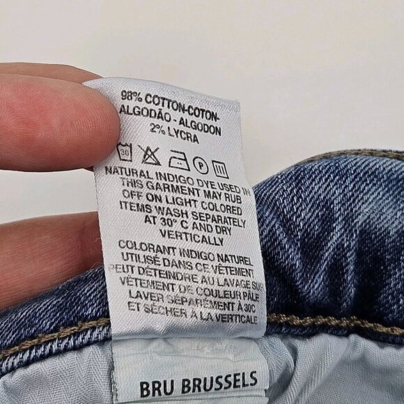 Warp + Weft Bru Brussels Boyfriend Jeans Medium Wash Women’s Size 18 Distressed - Picture 4 of 9